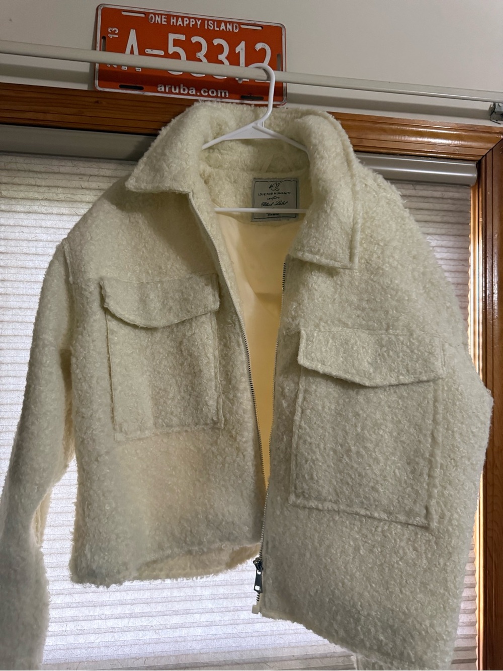 Black Label Cream Teddy Sherpa Jacket